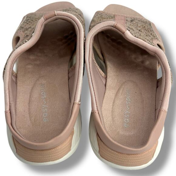 Easy Spirit Traciee Square Toe Casual Flat Sandals Size 6 Pink Metallic Slides - Picture 8 of 9